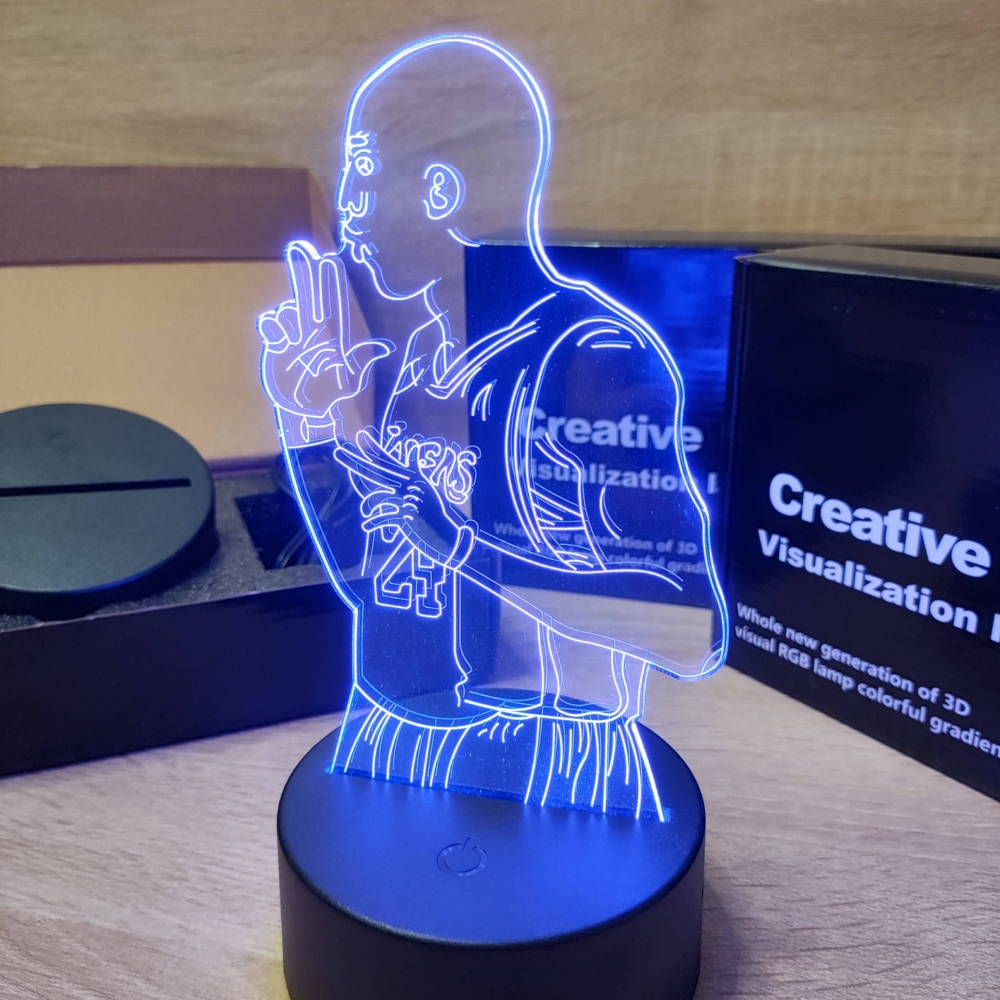 Kép 6/6 - Kobe BRYANT 3D LED lámpa #1 (7 színű, fekete talp)