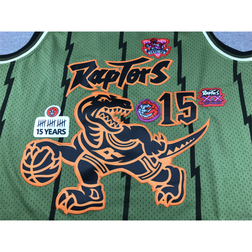 Kép 4/4 - Vince CARTER Army Green Toronto Raptors mez