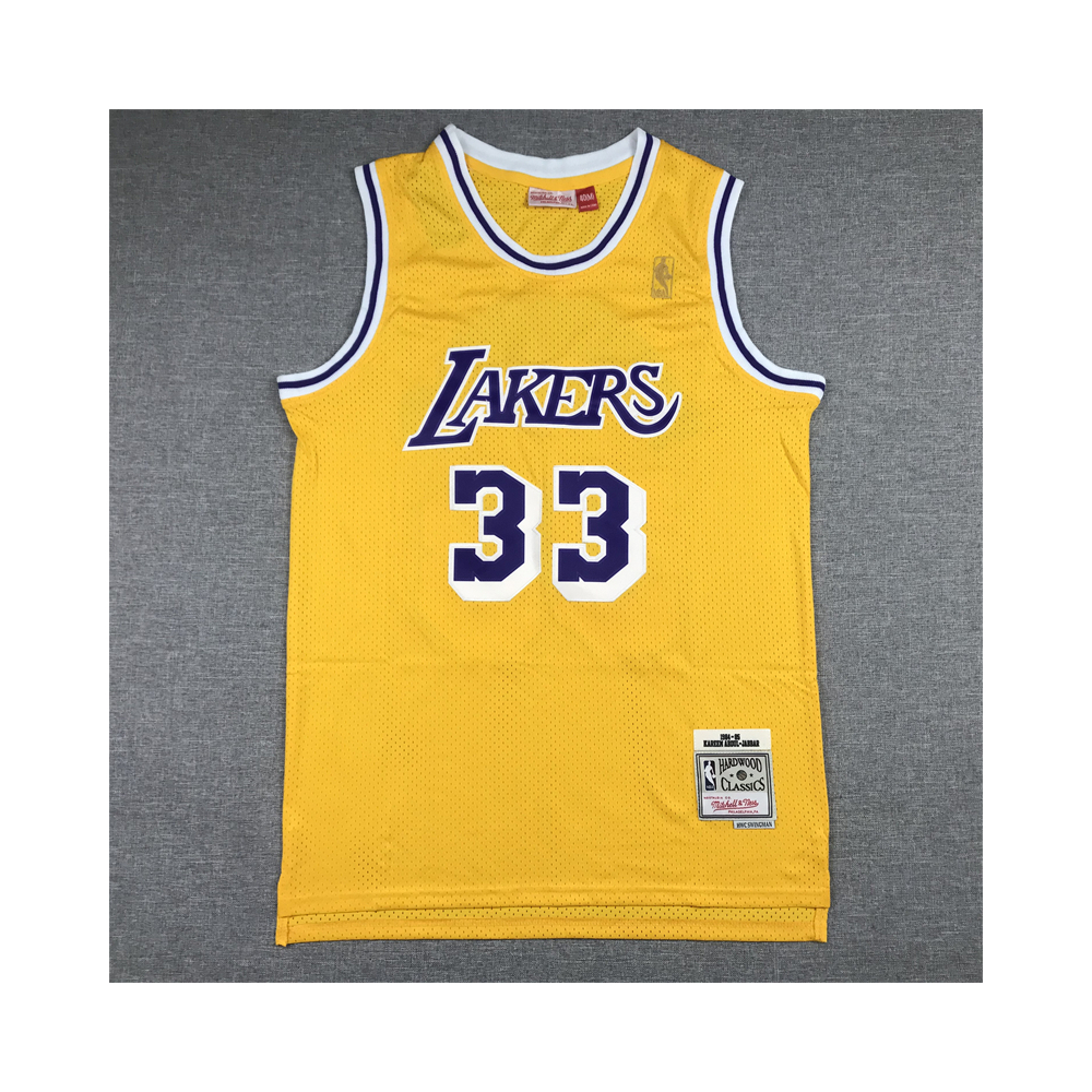Kép 1/3 - Kareem ABDUL-JABBAR sárga retro Los Angeles Lakers mez