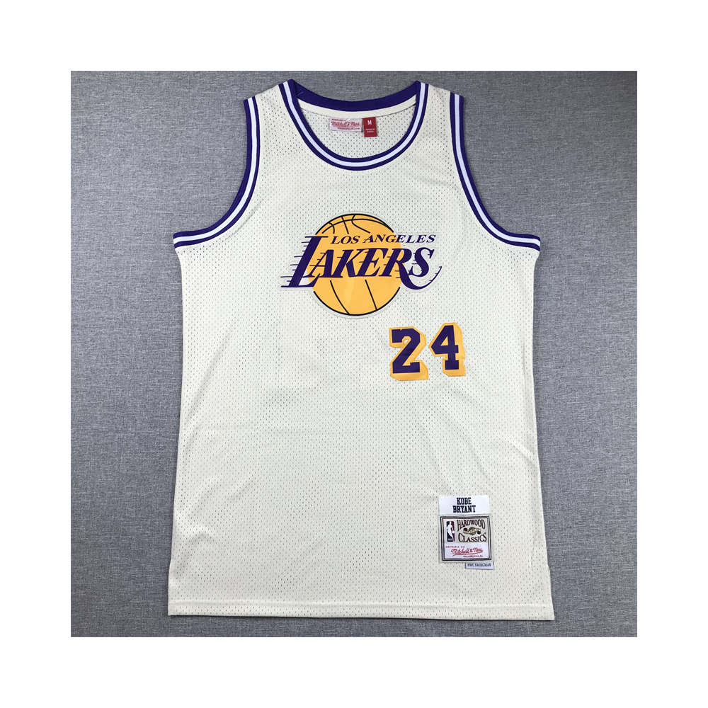 Kép 1/4 - Kobe BRYANT CreamWhite vintage Los Angeles Lakers mez #24
