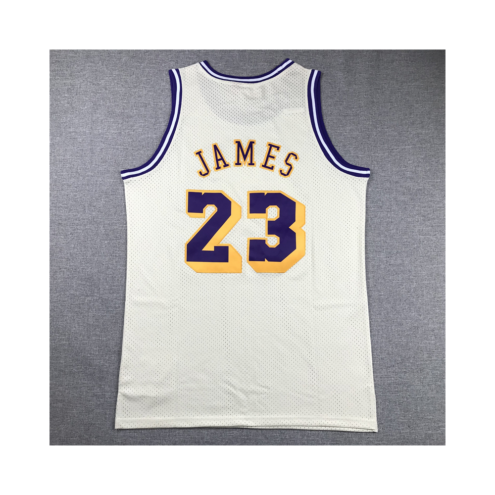 Kép 2/4 - Lebron JAMES CreamWhite vintage Lakers mez #23