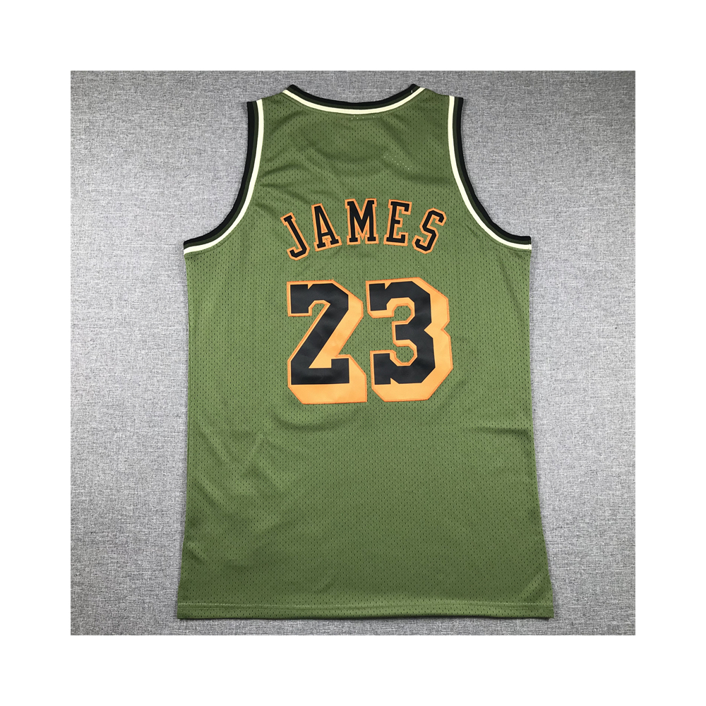 Kép 2/4 - Lebron JAMES Army Green Los Angeles Lakers mez #23
