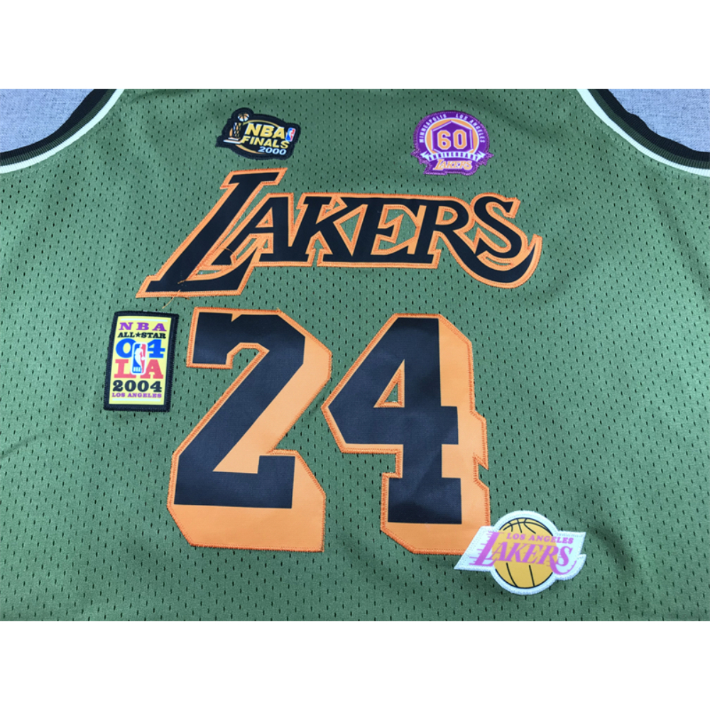 Kép 4/4 - Kobe BRYANT Army Green Los Angeles Lakers mez #24