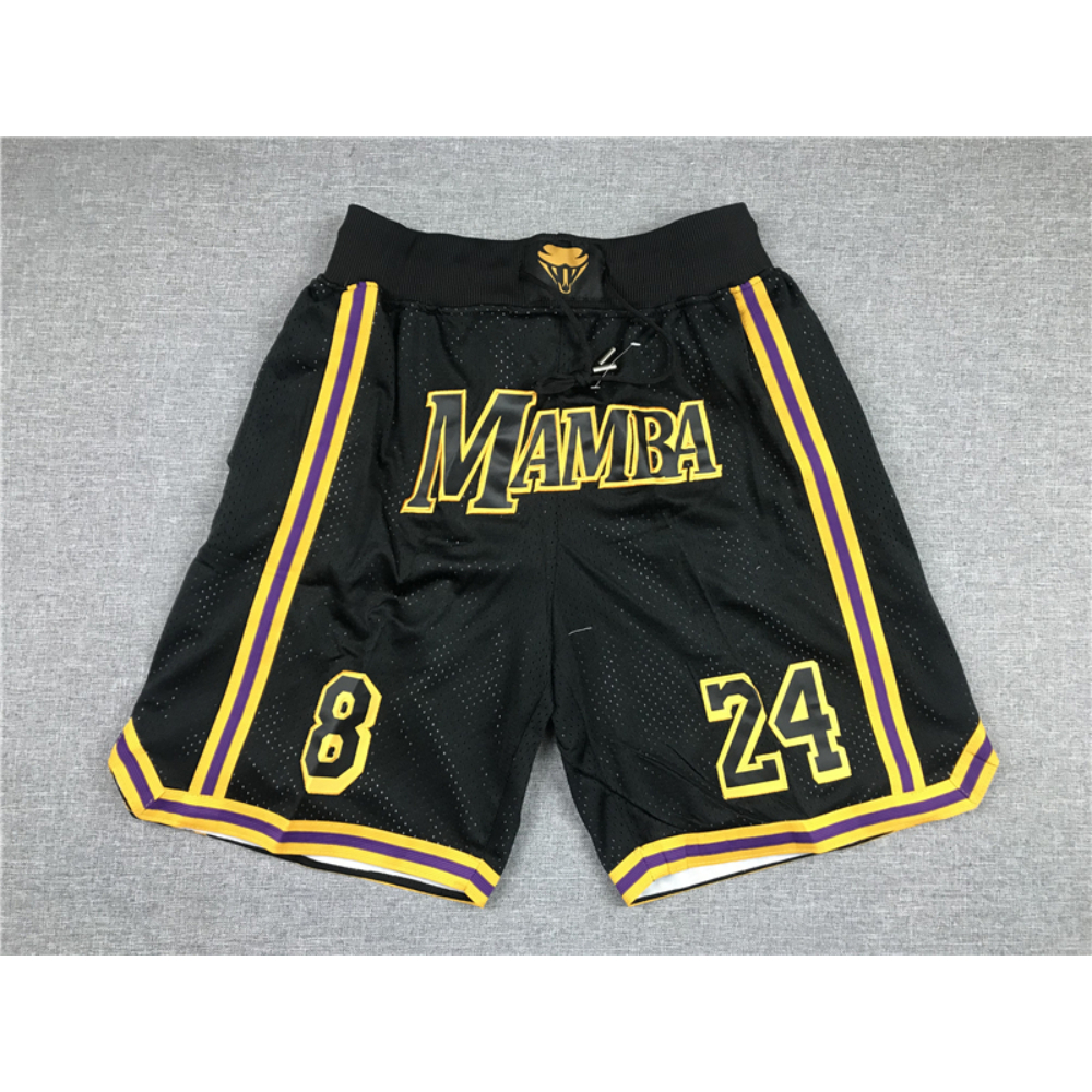 Kép 1/6 - Los Angeles Lakers "Mamba" fekete Just Don zsebes kosaras rövidnadrág