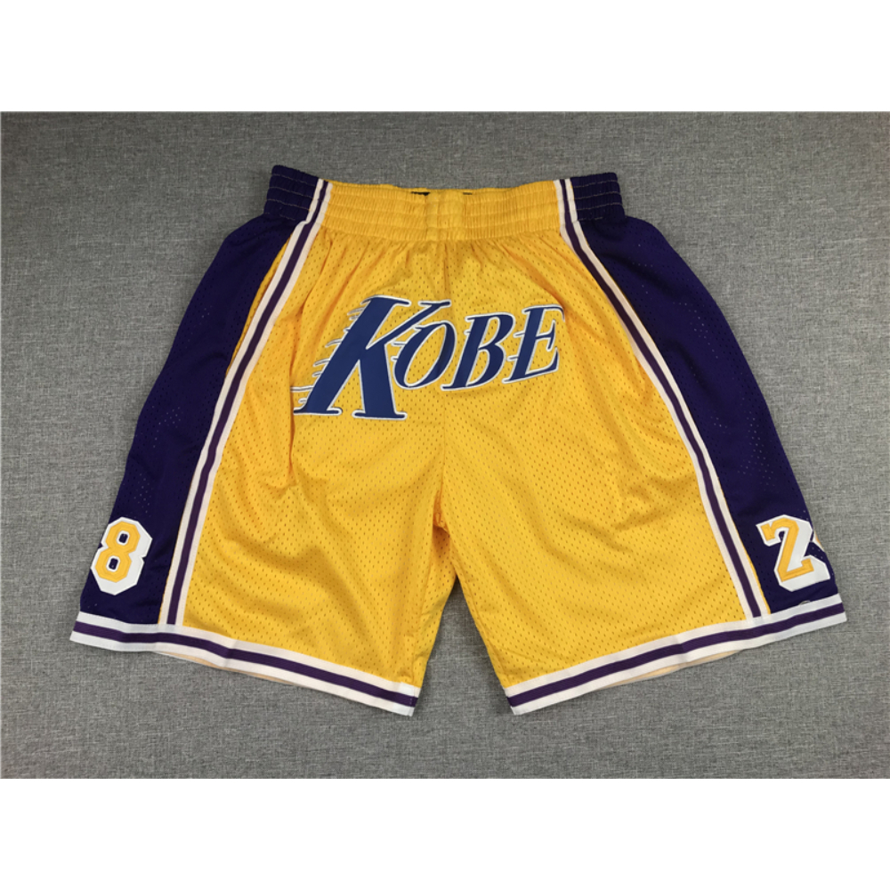Kép 1/5 - Los Angeles Lakers "Kobe" sárga Just Don zsebes kosaras rövidnadrág