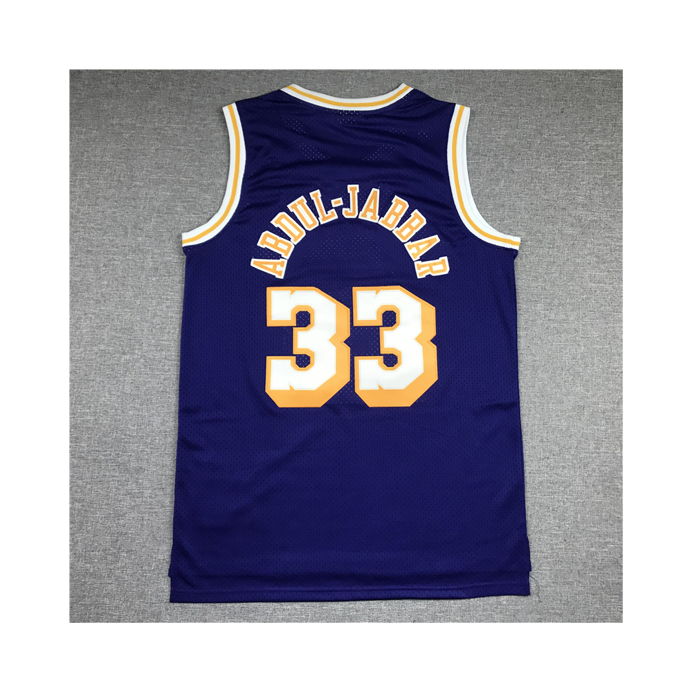 Kép 2/3 - Kareem ABDUL-JABBAR lila retro Los Angeles Lakers mez