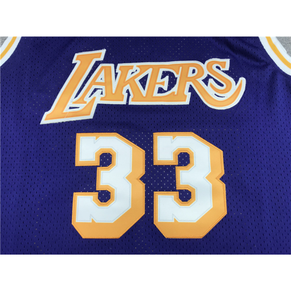 Kép 3/3 - Kareem ABDUL-JABBAR lila retro Los Angeles Lakers mez