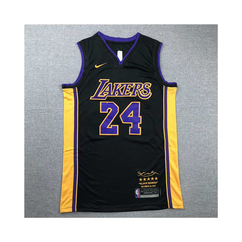 Kép 1/3 - Kobe BRYANT Retire fekete Los Angeles Lakers mez #24