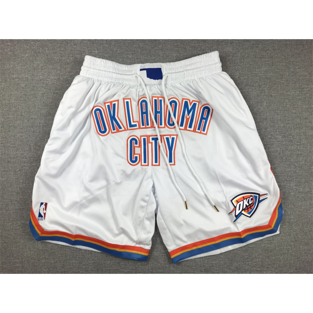 Kép 1/5 - Oklahoma City Thunder fehér Just Don zsebes rövidnadrág