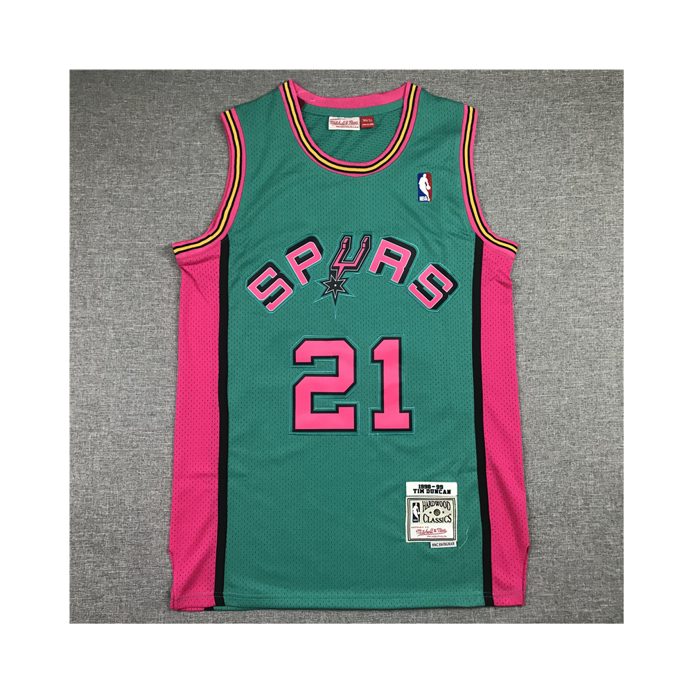 Kép 1/3 - Tim DUNCAN 1998-99 Retro zöld San Antonio Spurs mez