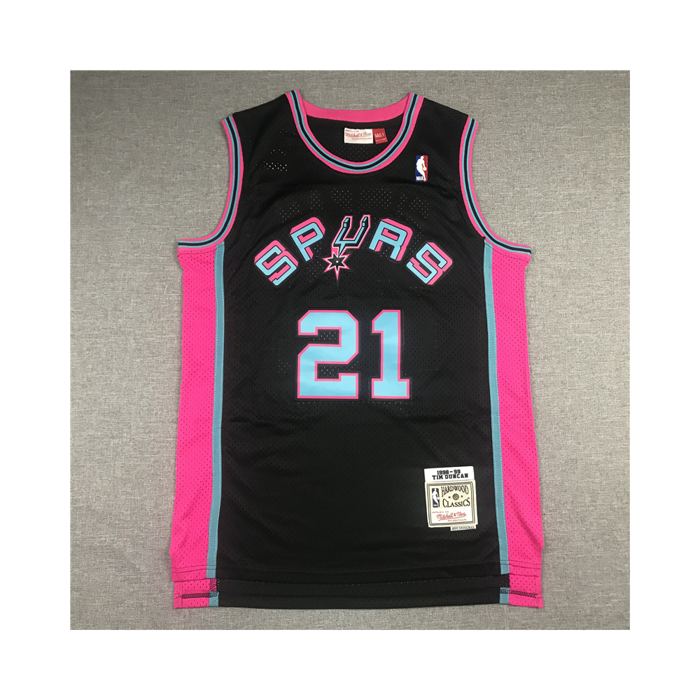 Kép 1/3 - Tim DUNCAN 1998-99 Retro fekete San Antonio Spurs mez