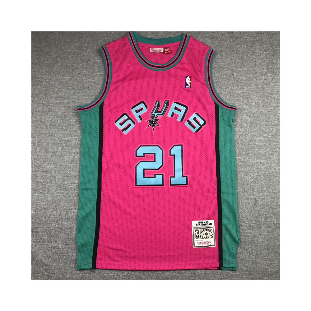 Kép 1/3 - Tim DUNCAN 1998-99 Retro pink San Antonio Spurs mez