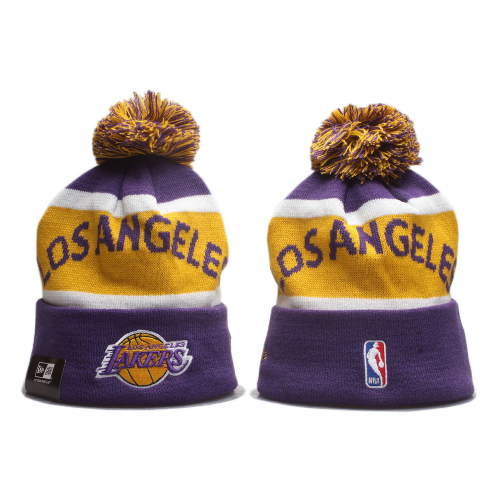 Kép 1/4 - Lakers lila-sárga téli sapka