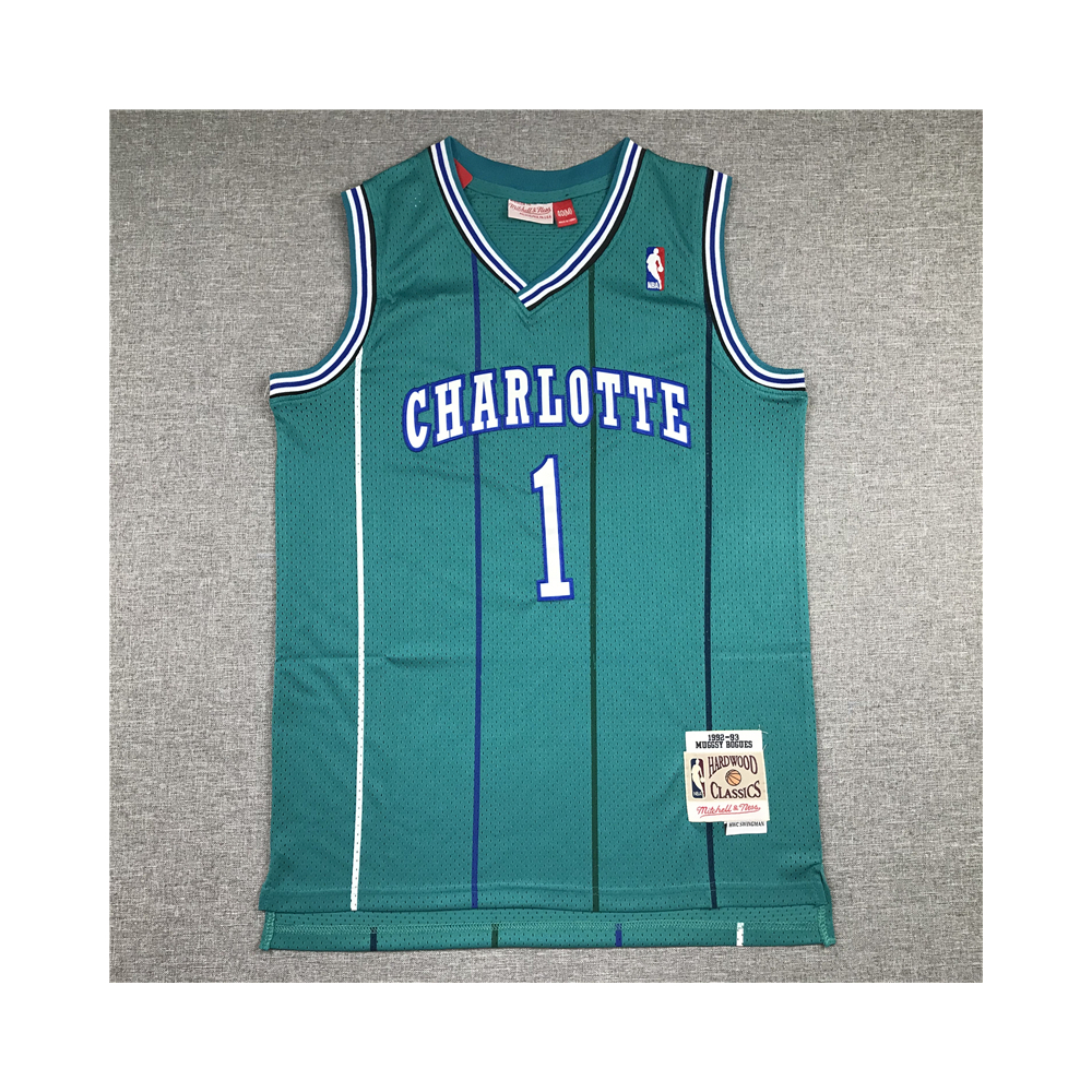 Kép 1/3 - Muggsy BOGUES classic Charlotte Hornets mez