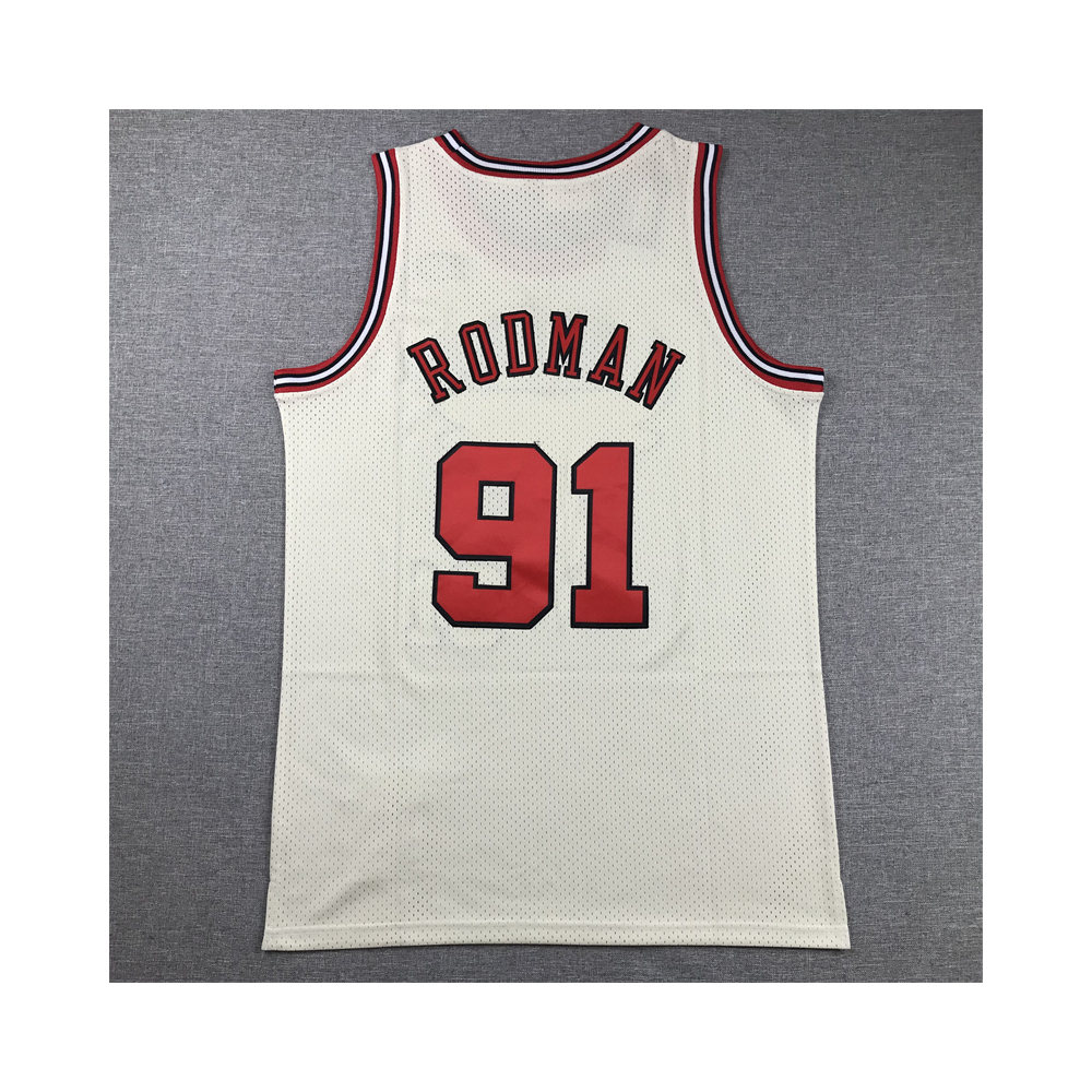 Kép 2/4 - Dennis RODMAN CreamWhite Chicago Bulls mez