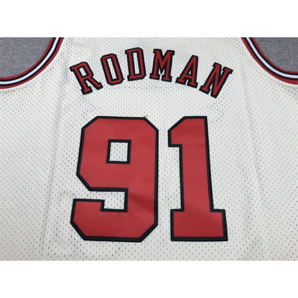 Kép 4/4 - Dennis RODMAN CreamWhite Chicago Bulls mez