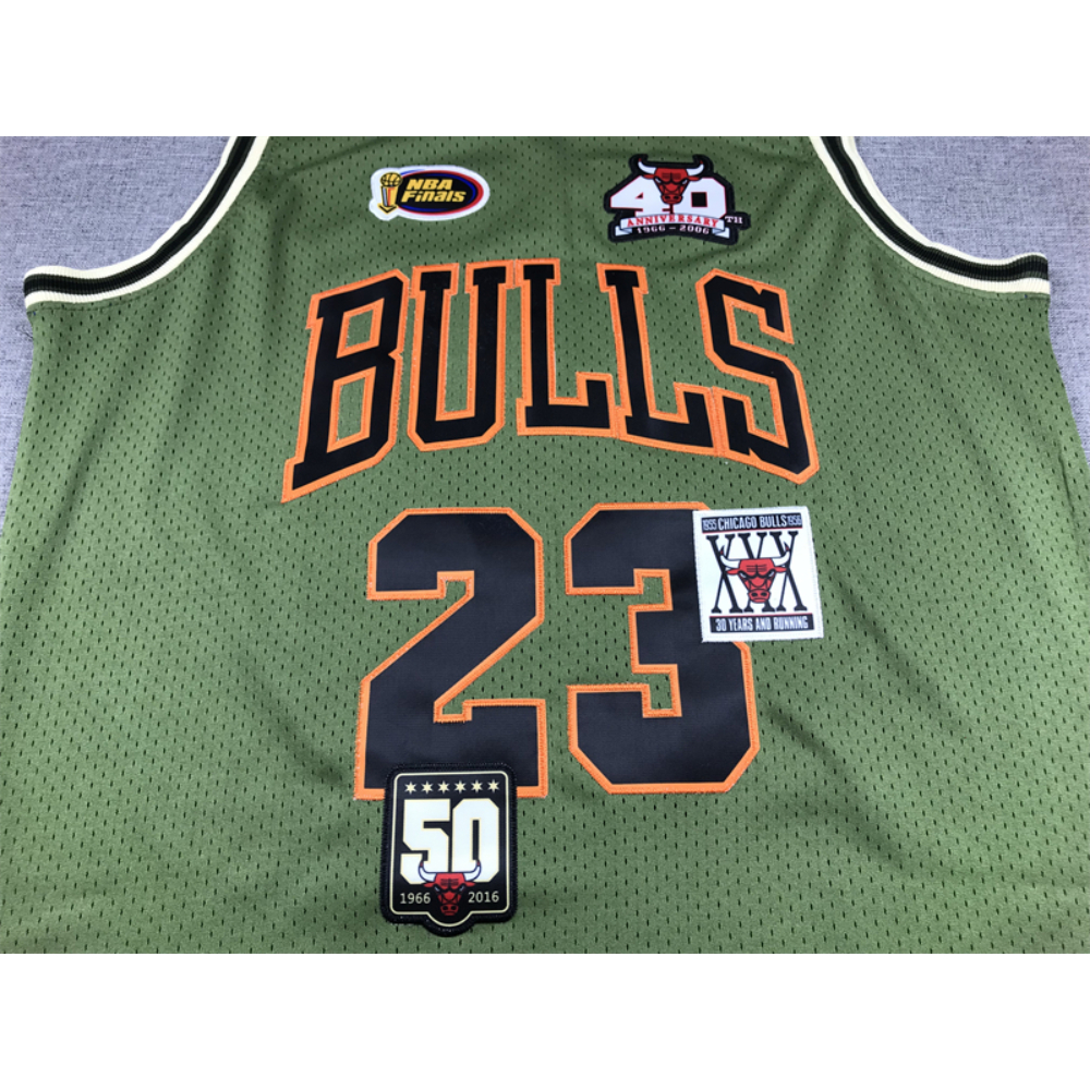 Kép 3/4 - Michael JORDAN Army Green Bulls vintage mez