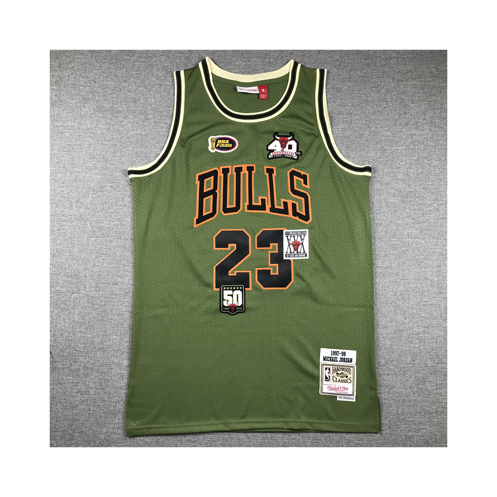 Kép 1/4 - Michael JORDAN Army Green Bulls vintage mez