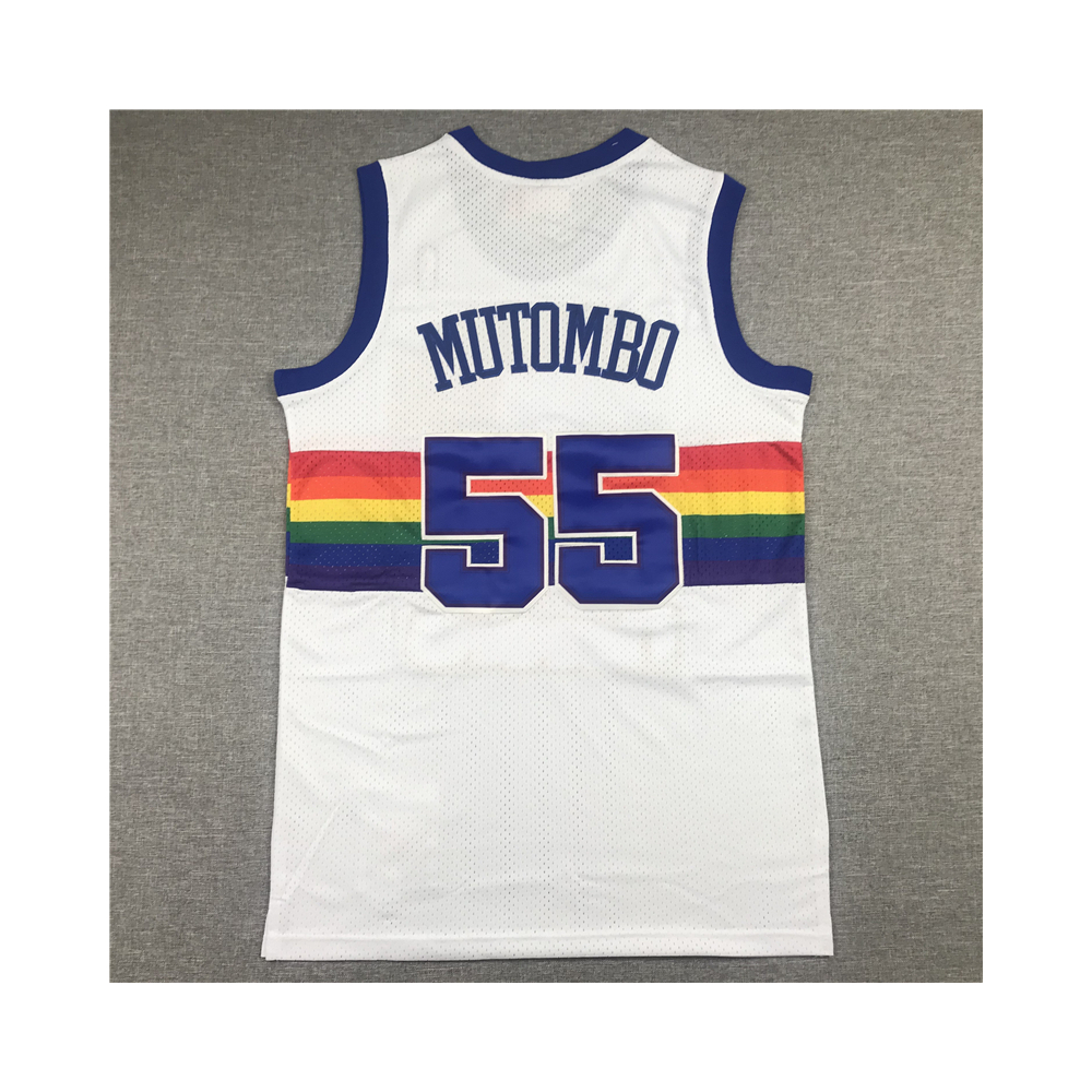 Kép 2/3 - Dikembe MUTAMBO fehér classic Denver Nuggets mez