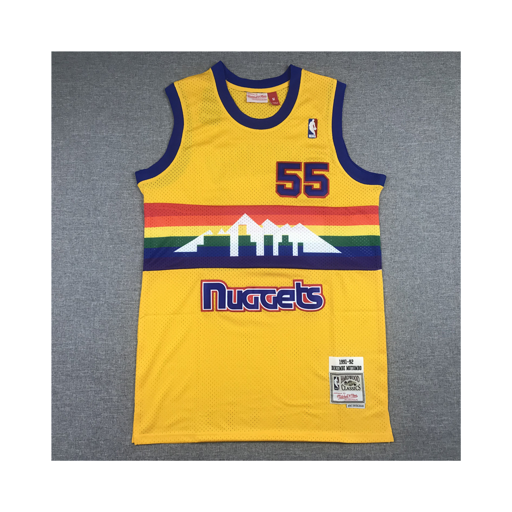 Kép 1/3 - Dikembe MUTAMBO sárga classic Denver Nuggets mez