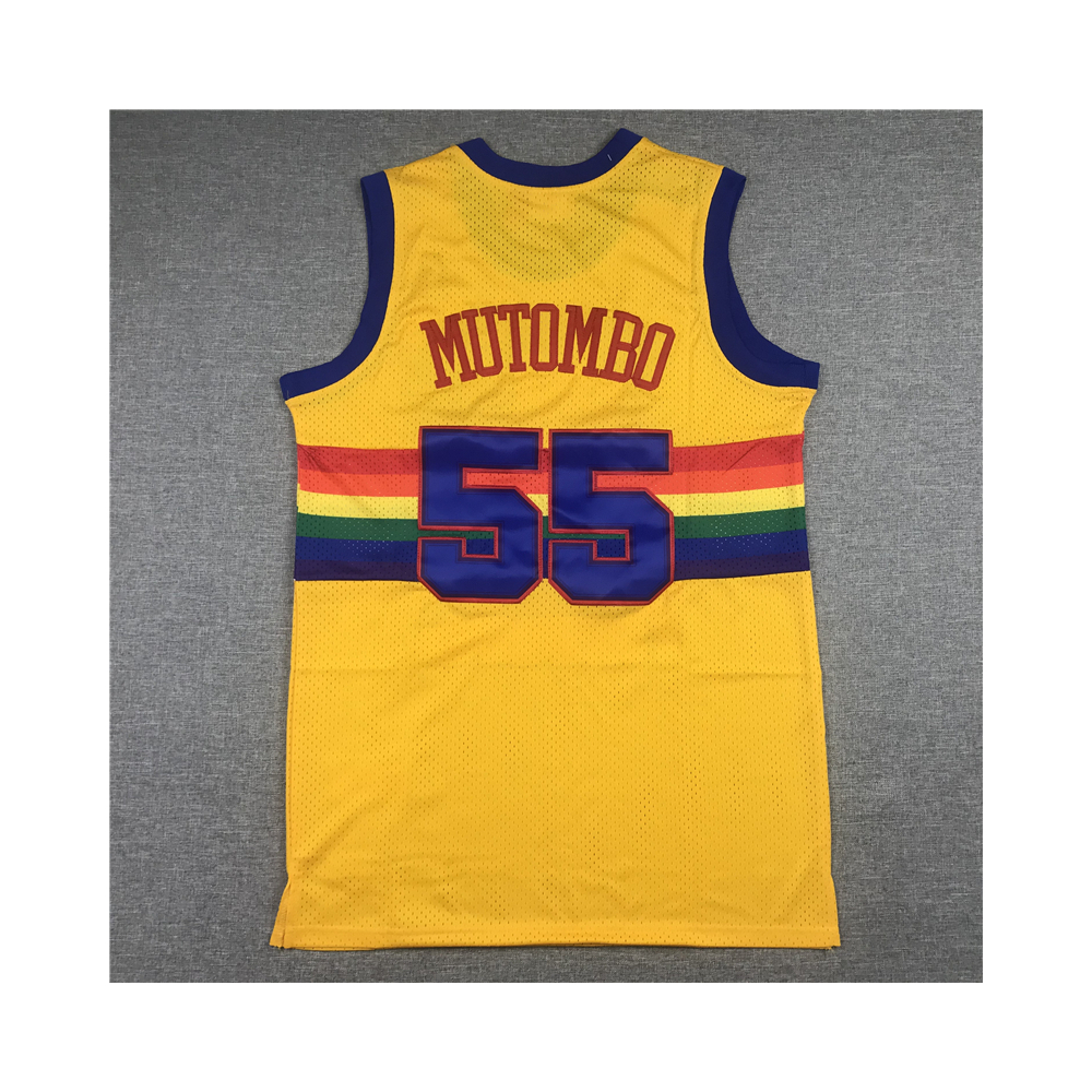 Kép 2/3 - Dikembe MUTAMBO sárga classic Denver Nuggets mez