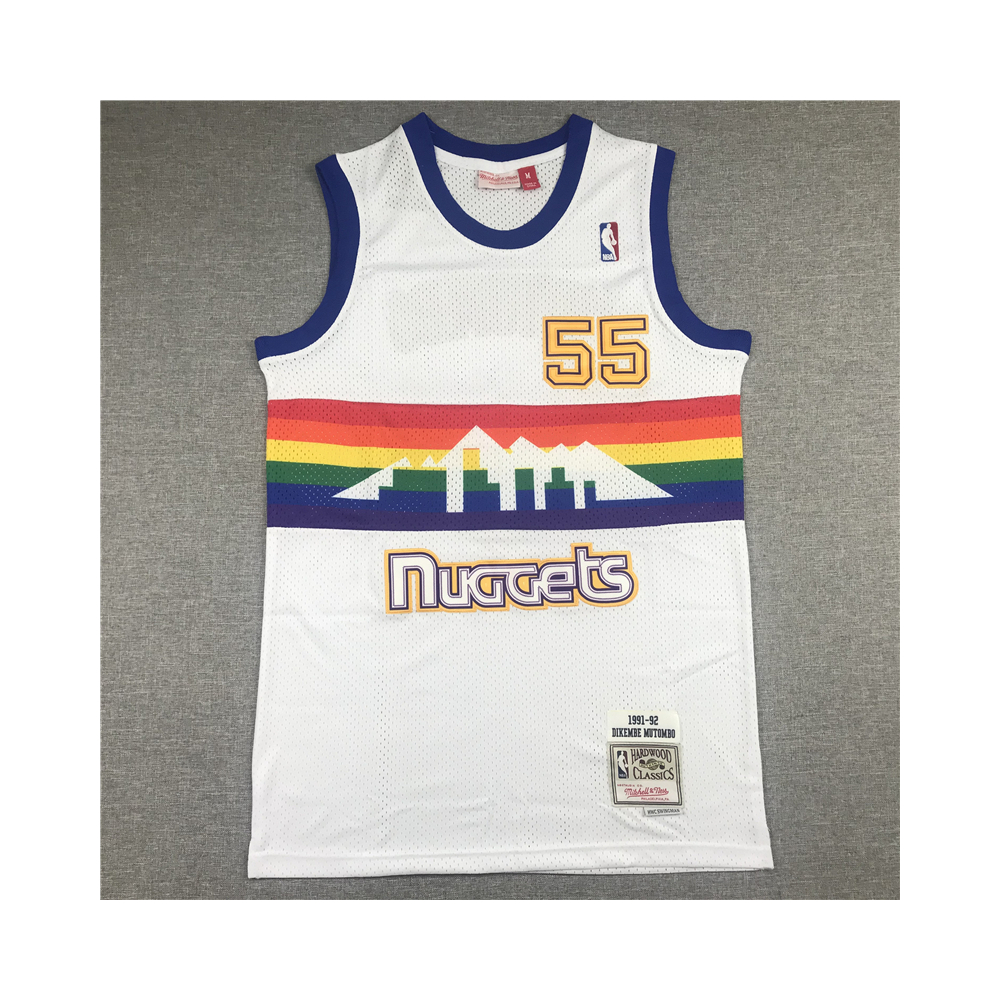 Kép 1/3 - Dikembe MUTAMBO fehér classic Denver Nuggets mez