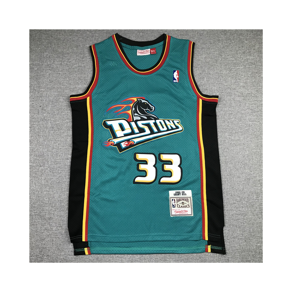 Kép 1/3 - Grant HILL türkiz Classic Swingman Detroit Pistons vintage mez