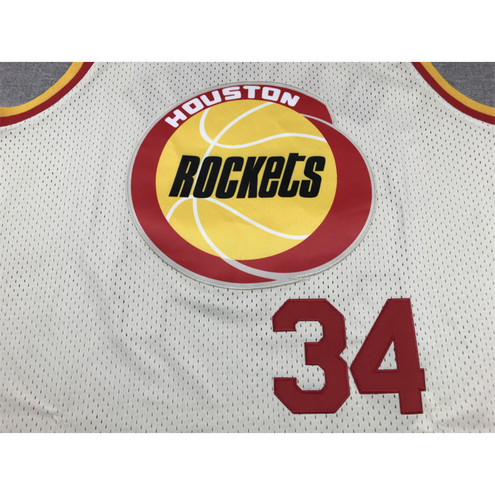 Kép 4/4 - Hakeem OLAJUWON CreamWhite vintage Houston Rockets mez