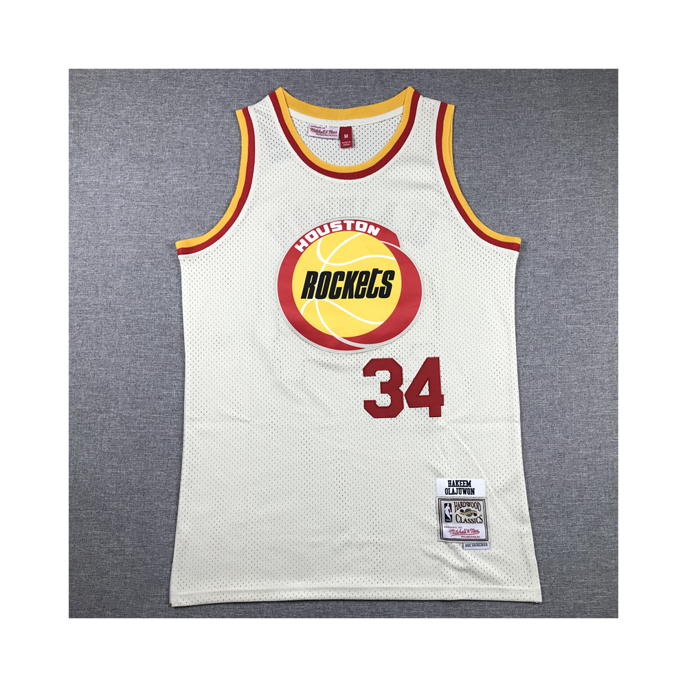 Kép 1/4 - Hakeem OLAJUWON CreamWhite vintage Houston Rockets mez