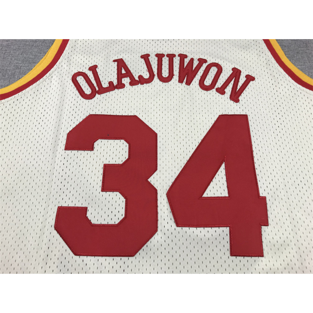 Kép 3/4 - Hakeem OLAJUWON CreamWhite vintage Houston Rockets mez