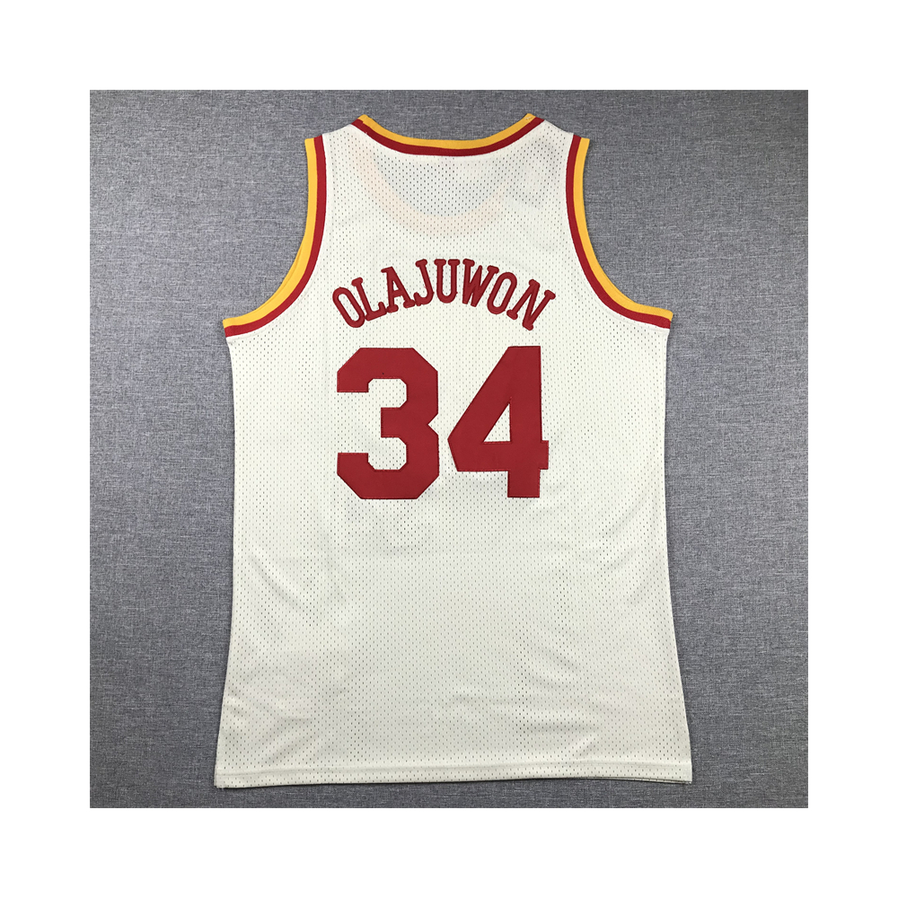 Kép 2/4 - Hakeem OLAJUWON CreamWhite vintage Houston Rockets mez