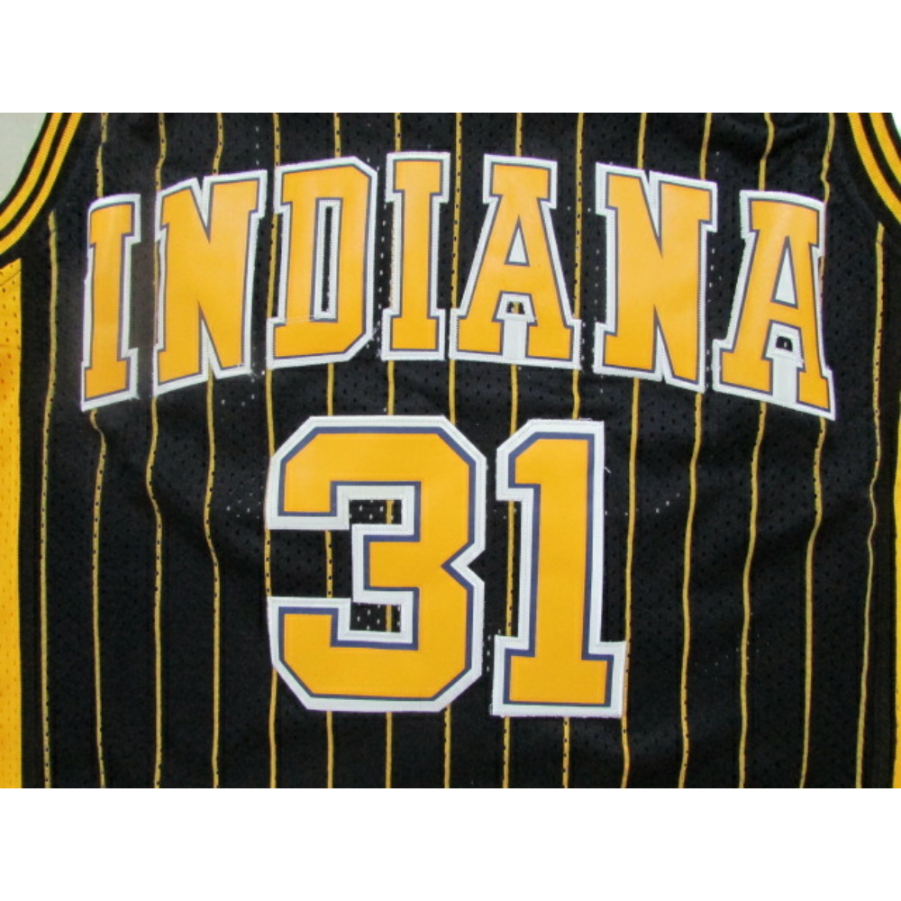 Kép 3/3 - Reggie MILLER kék Classic striped Indiana Pacers M&N mez