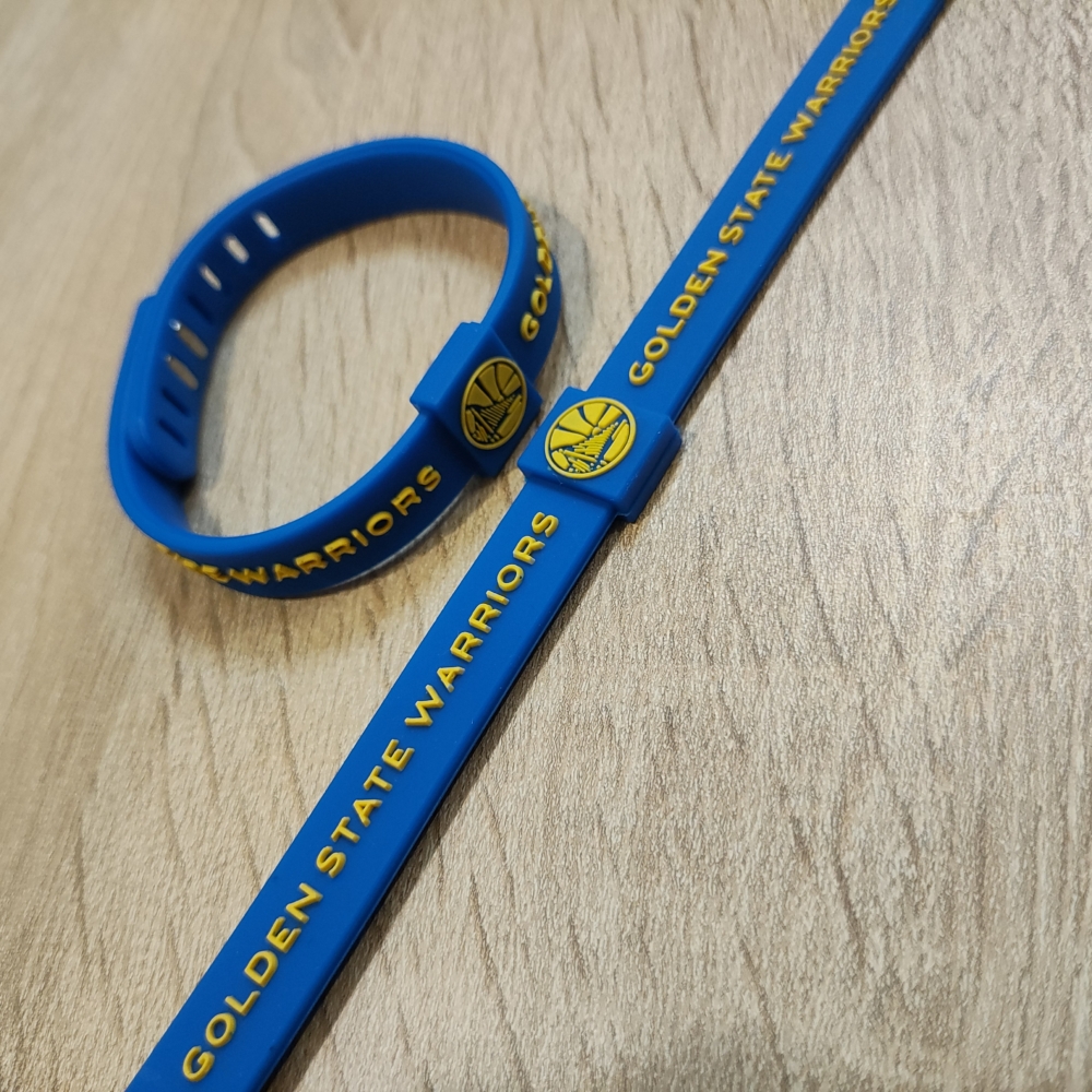 Kép 3/5 - Golden State WARRIORS kék szilikon karkötő (állítható méret)