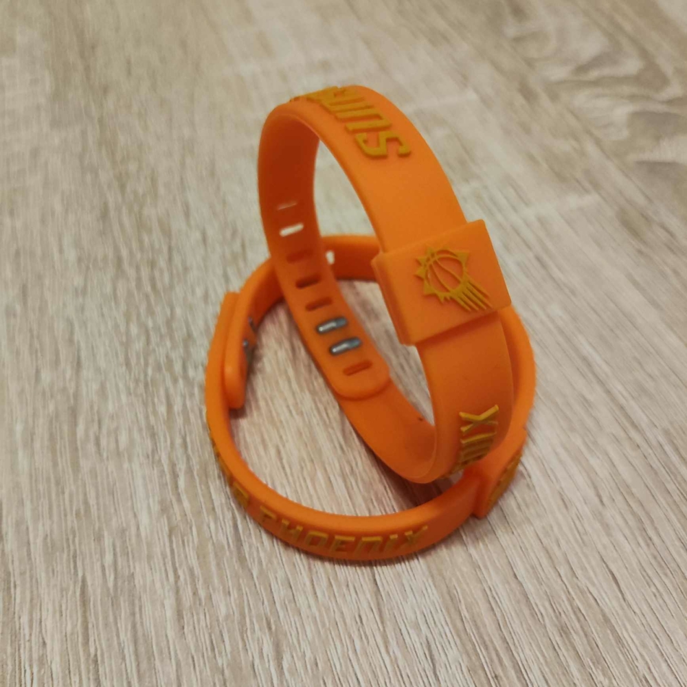Kép 3/6 - Phoenix SUNS narancs szilikon karkötő (állítható méret)