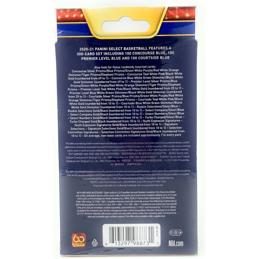 Kép 2/9 - 2020-21 Panini SELECT Basketball hanger Box kosaras kártya (20 kártya)