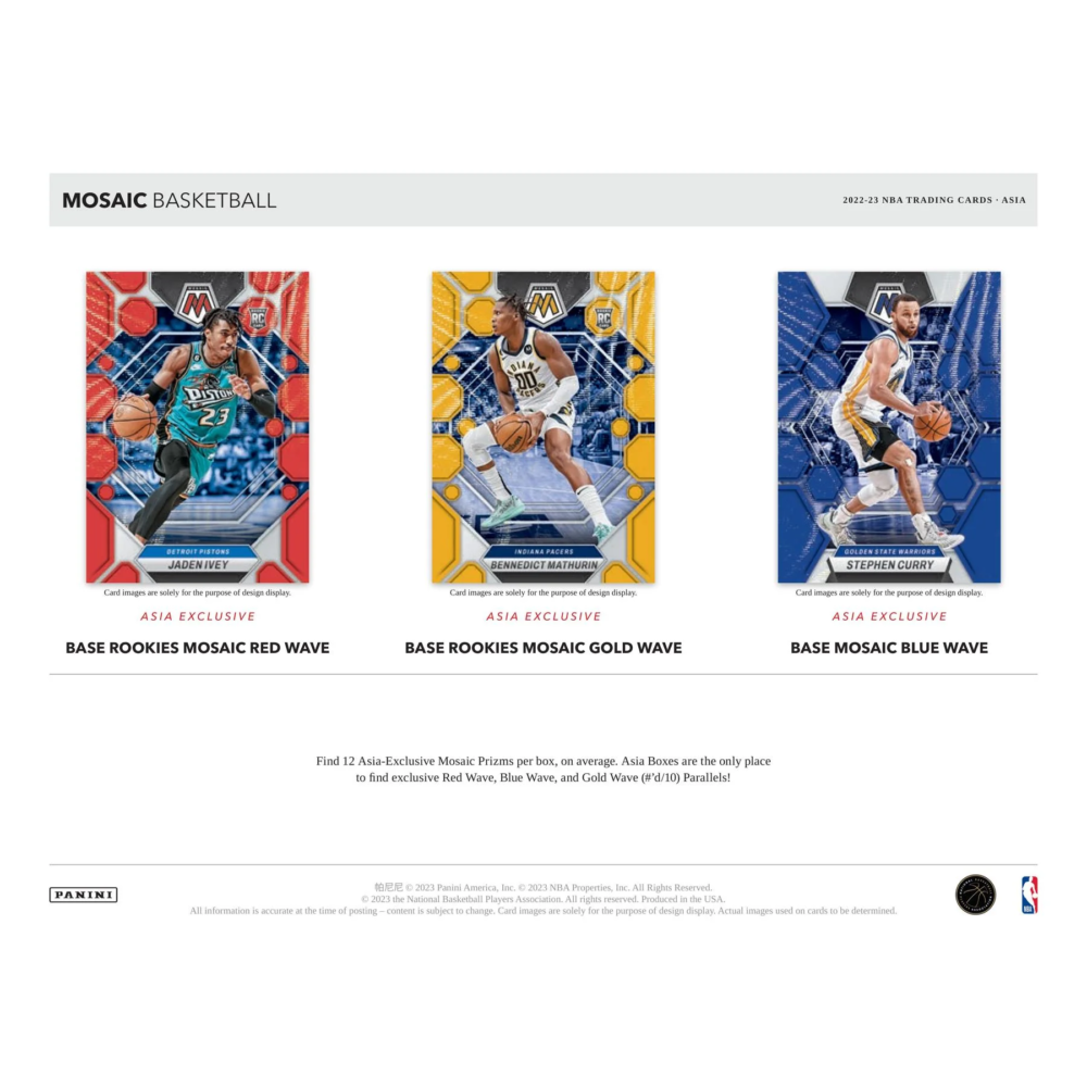 Kép 10/11 - 2022-23 Panini MOSAIC Basketball Asia Box kosaras kártya (12 csomag)