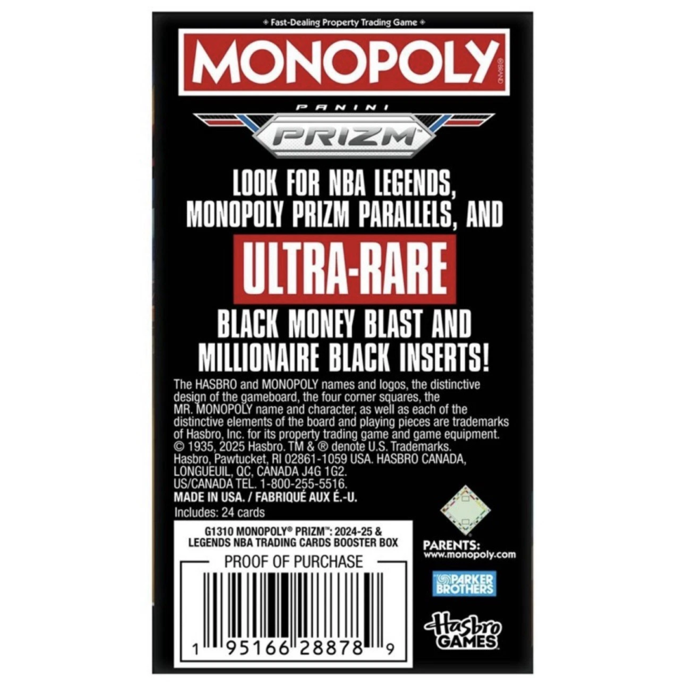 Kép 2/5 - 2024-25 Panini PRIZM Basketball Monopoly Blaster Box kosaras kártya (4 csomag)