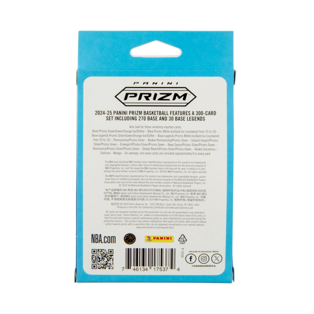 Kép 2/6 - 2024-25 Panini PRIZM Basketball Hanger Box kosaras kártya (20 kártya)