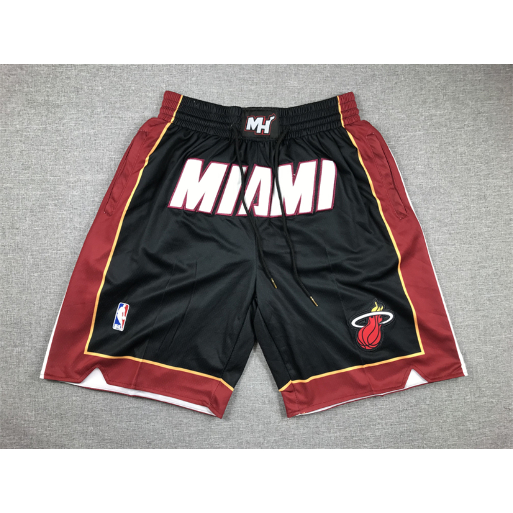 Kép 1/4 - Miami Heat fekete Just Don zsebes rövidnadrág
