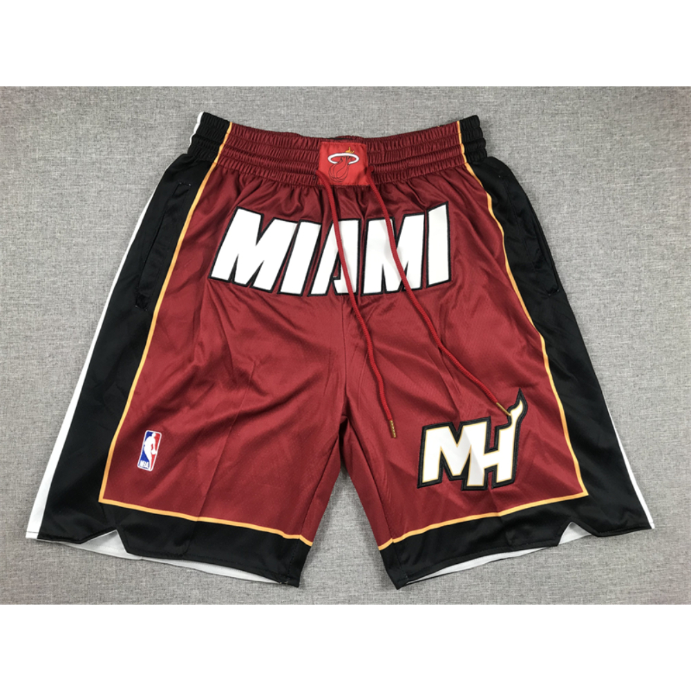 Kép 1/5 - Miami Heat bordó Just Don zsebes rövidnadrág