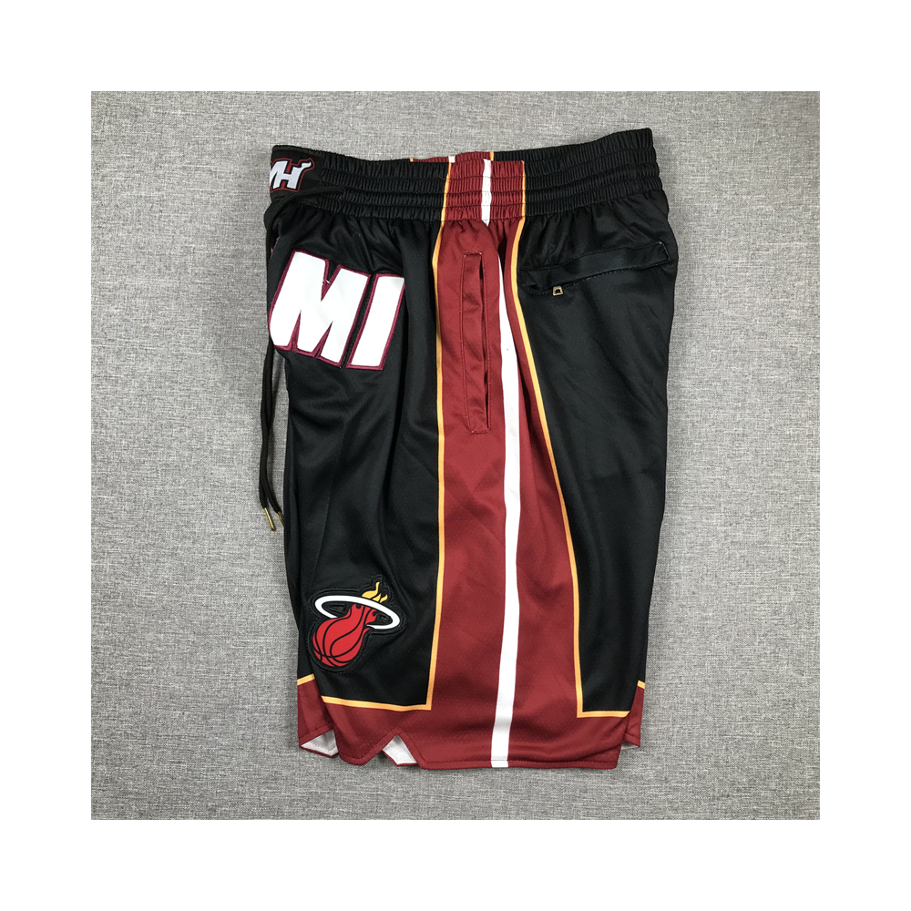 Kép 3/4 - Miami Heat fekete Just Don zsebes rövidnadrág