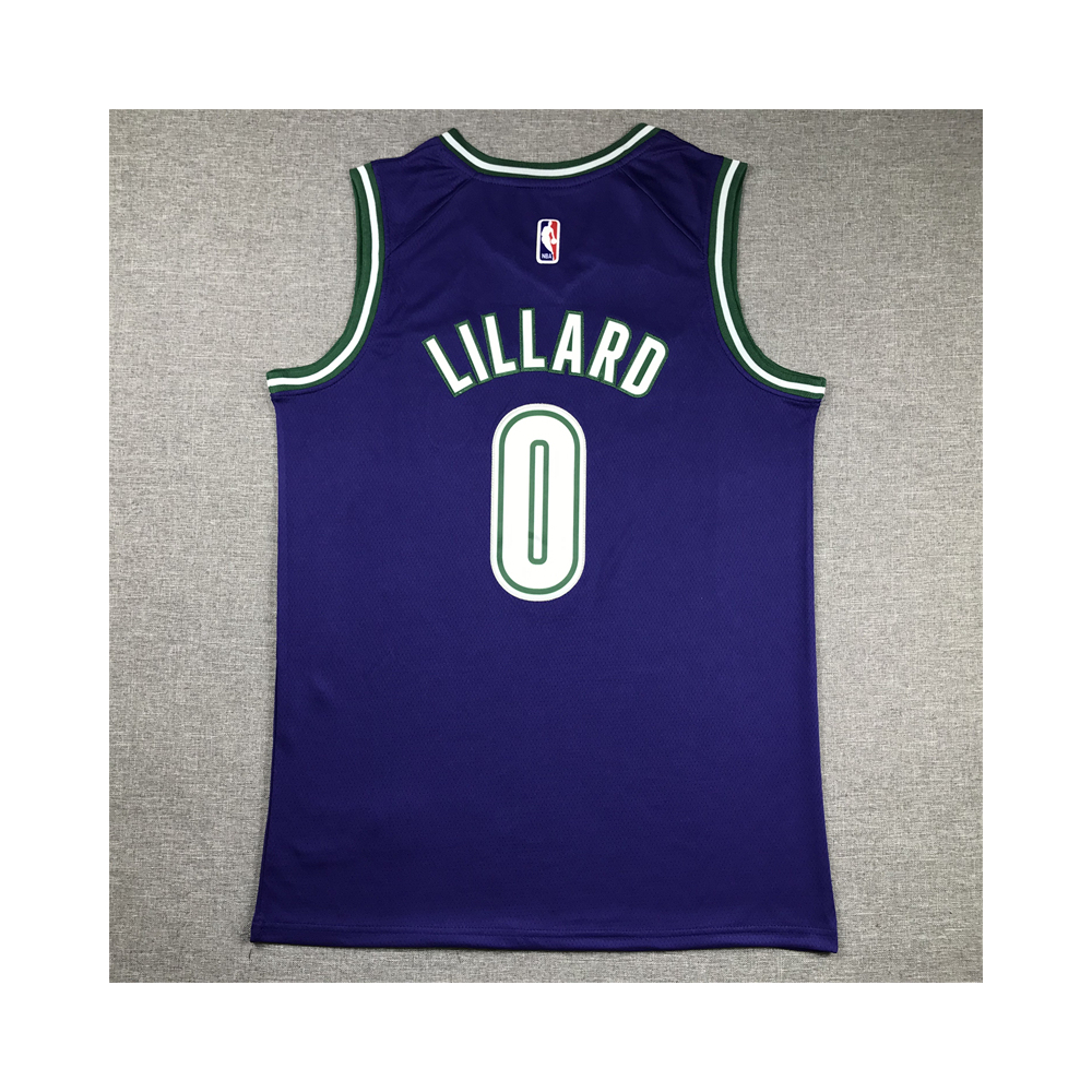 Kép 2/4 - Damian LILLARD lila retro Bucks mez