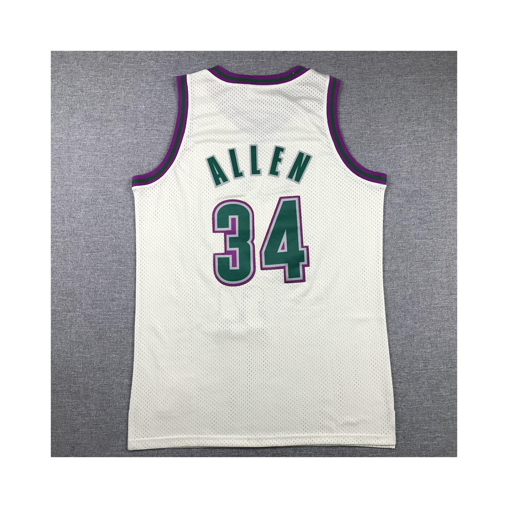 Kép 2/4 - Ray ALLEN CreamWhite vintage Milwaukee Bucks mez