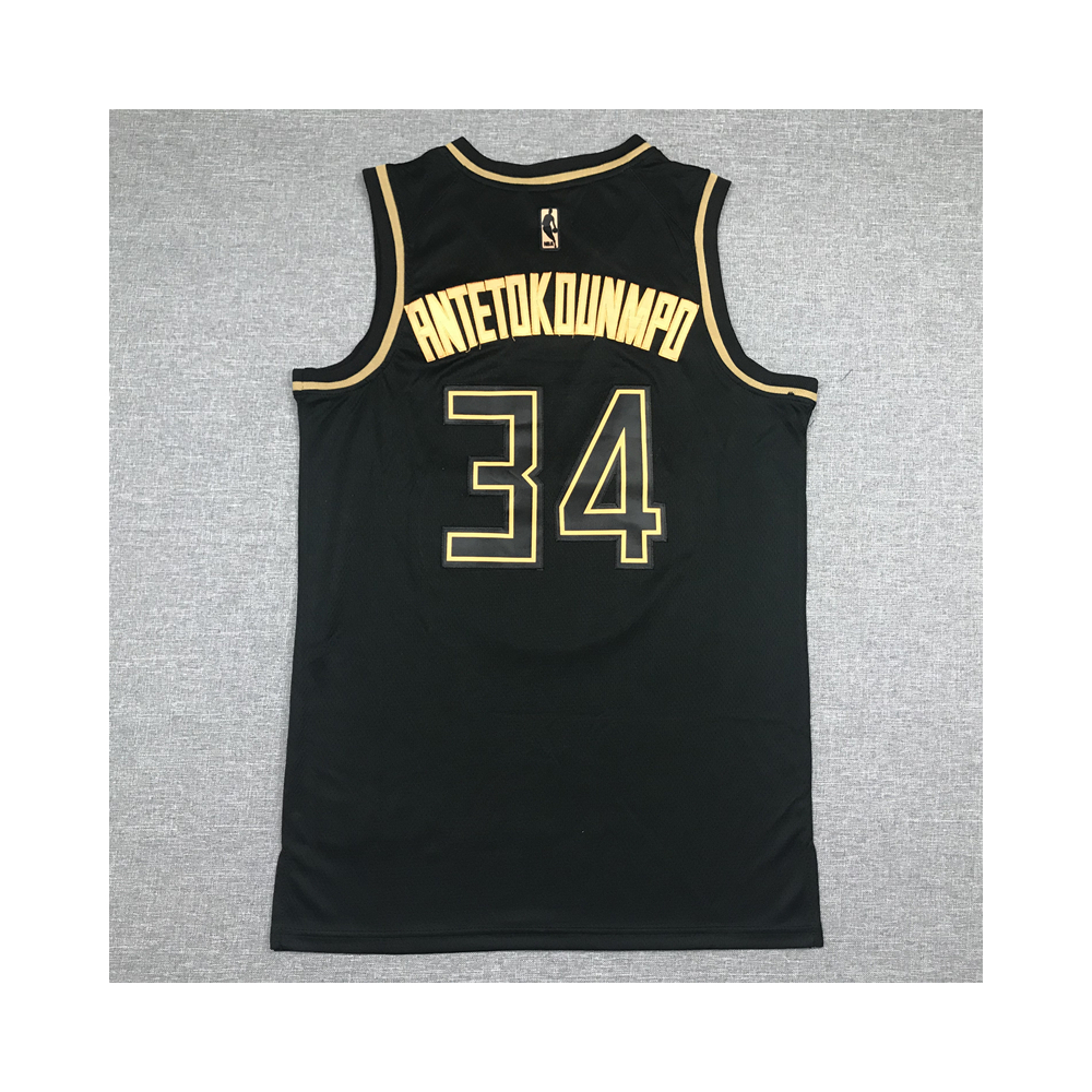 Kép 2/2 - Giannis ANTETOKOUNMPO feketet Gold Edition I Milwaukee Bucks mez