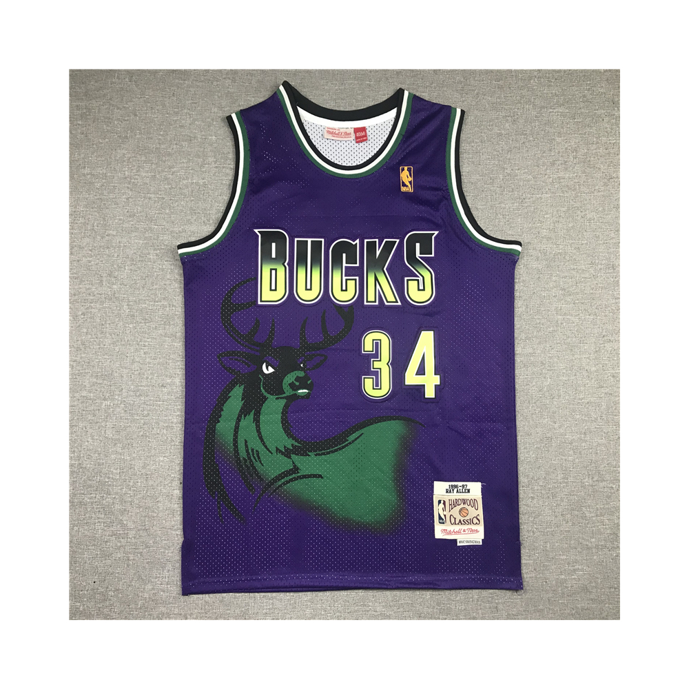 Kép 1/3 - Ray ALLEN Classic lila Milwaukee Bucks mez