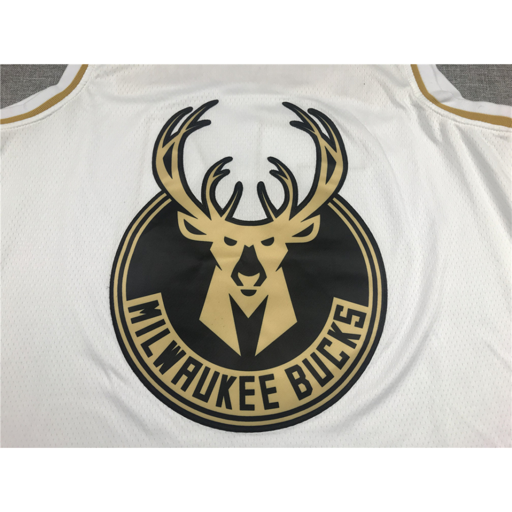 Kép 3/3 - Giannis ANTETOKOUNMPO fehér Gold Edition Milwaukee Bucks mez