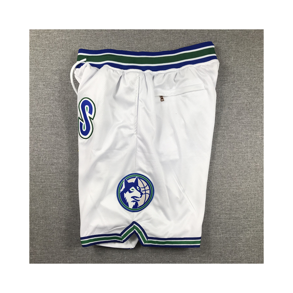 Kép 4/5 - Minnesota Timberwolves fehér retro Just Don zsebes rövidnadrág