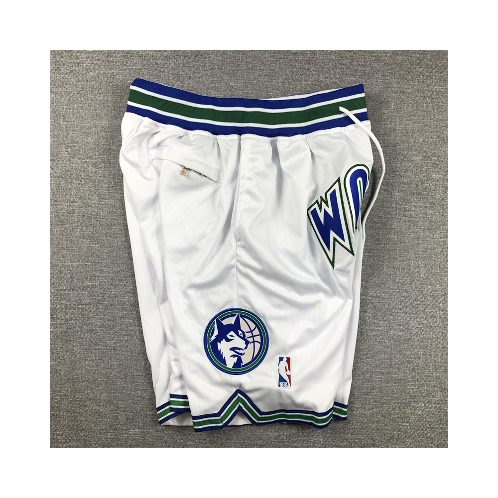 Kép 5/5 - Minnesota Timberwolves fehér retro Just Don zsebes rövidnadrág