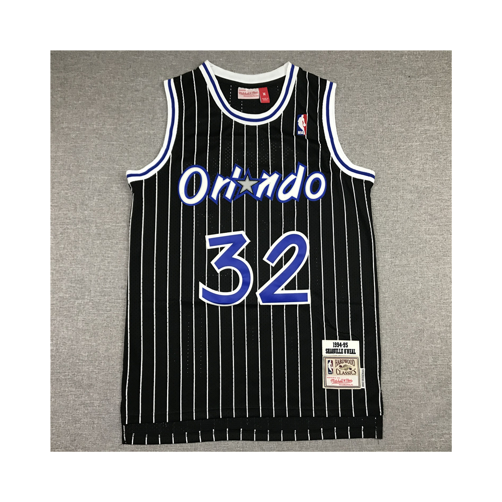 Kép 1/3 - Shaquille O’NEAL 1994-95 Classic Striped fekete Orlando Magic mez