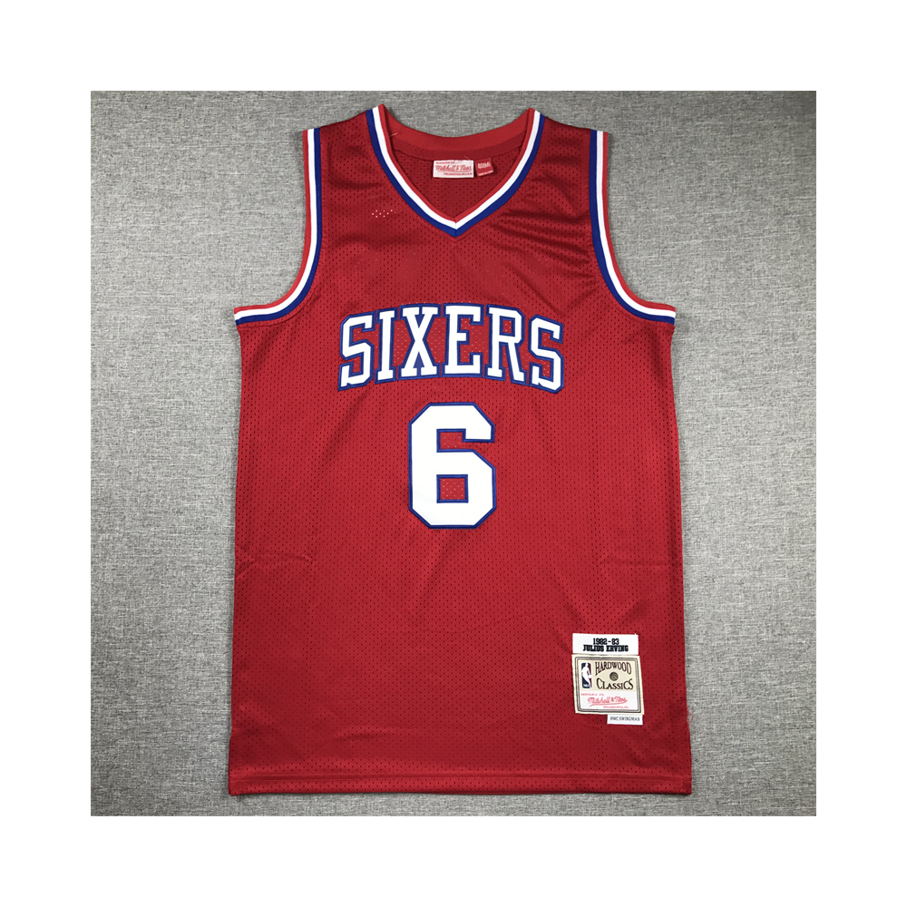 Kép 1/4 - Julius ERVING 1982-83 Classic piros Sixers mez